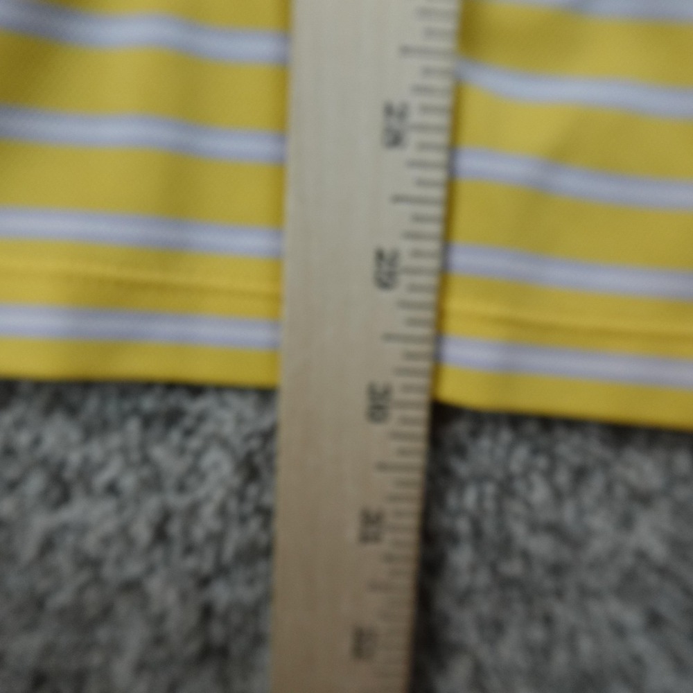 Nike Polo Shirt Mens 2XL Yellow Stripe Dri Fit Golf Performance Preppy Athletic - Picture 7 of 10